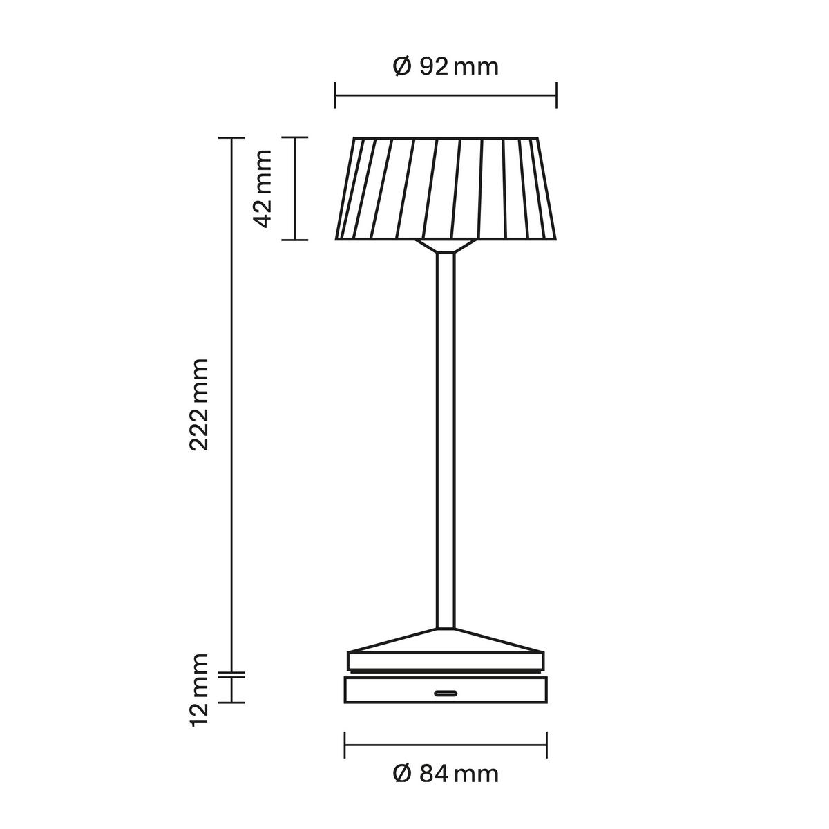 LAMPA STOŁOWA Z AKUMULATOREM 4522201 FACETTA - beżowy, Basics, metal (9,2/9,2/22,2cm) - Sigor