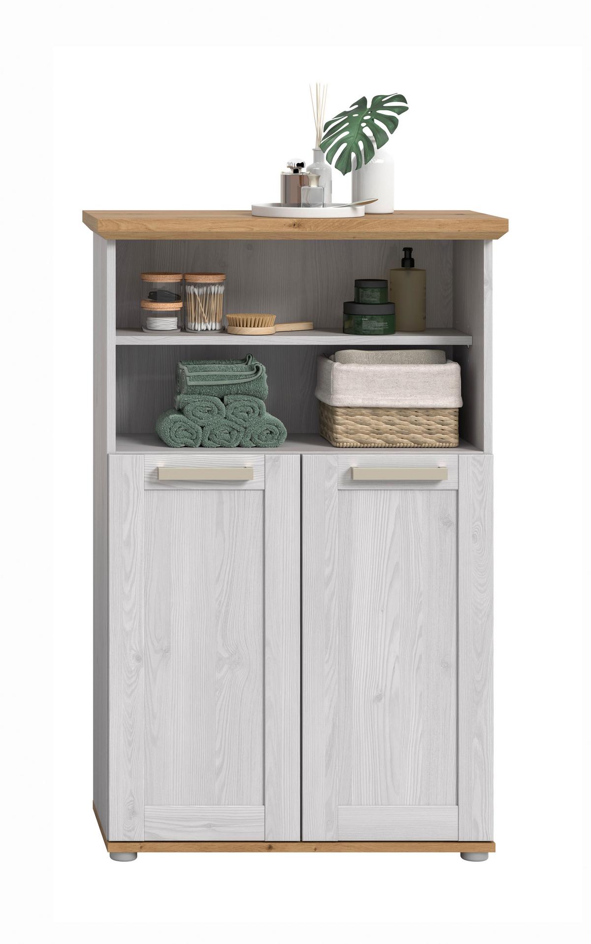 Midischrank Verona Lärchefarben/Eiche Artisan - Silberfarben/Lärchefarben, Trend, Holzwerkstoff/Kunststoff (74/116/34cm) - MID.YOU