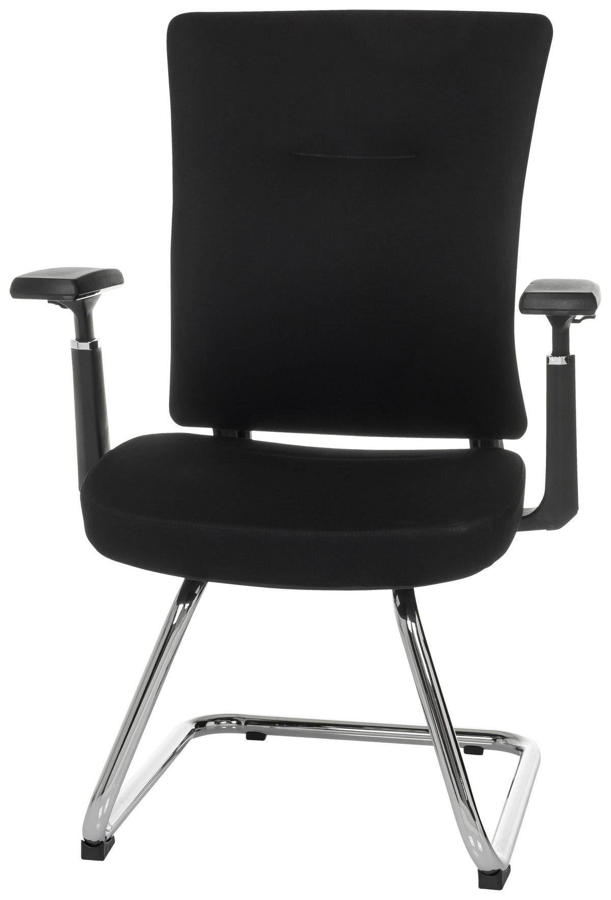 Konferenčni Stol Captivo Pro V, Črna - srebrne barve/črna, Moderno, kovina/tekstil (67cm) - MID.YOU