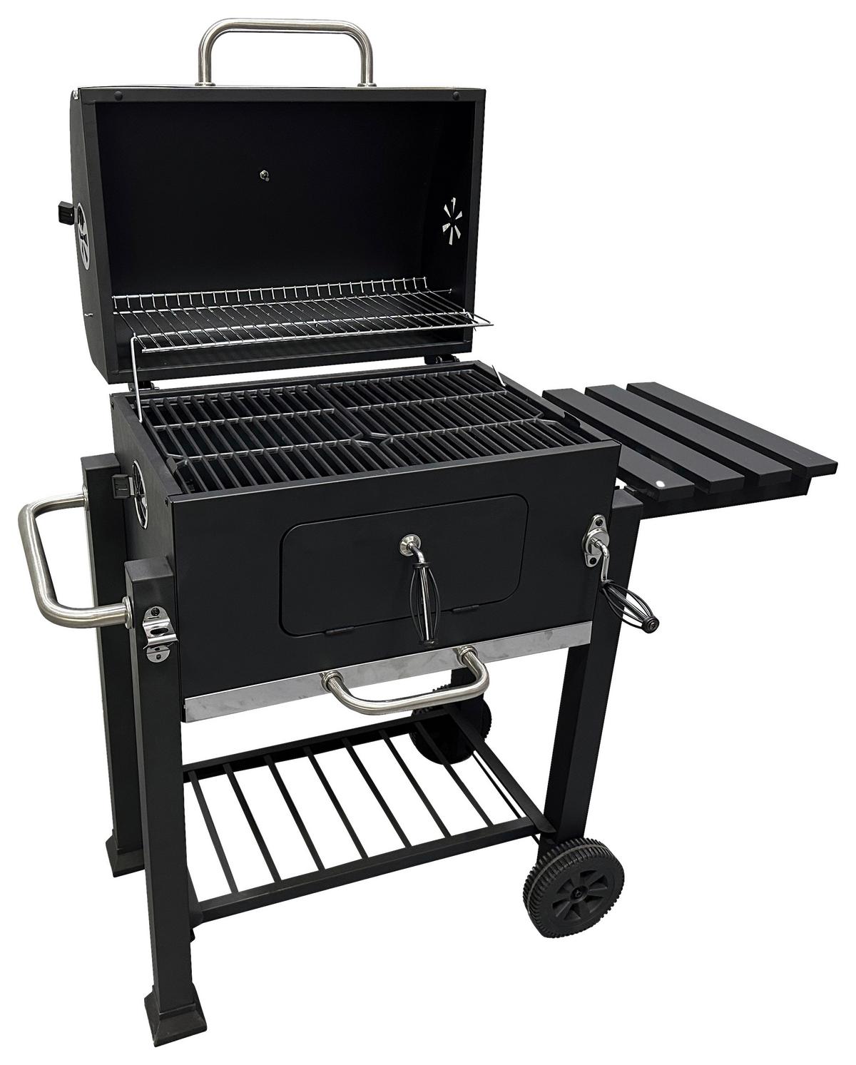 GRILL NA WĘGIEL DRZEWNY CBQ-123100 - czarny, Konventionell, tworzywo sztuczne/metal (107/60/108cm) - Ambia Garden