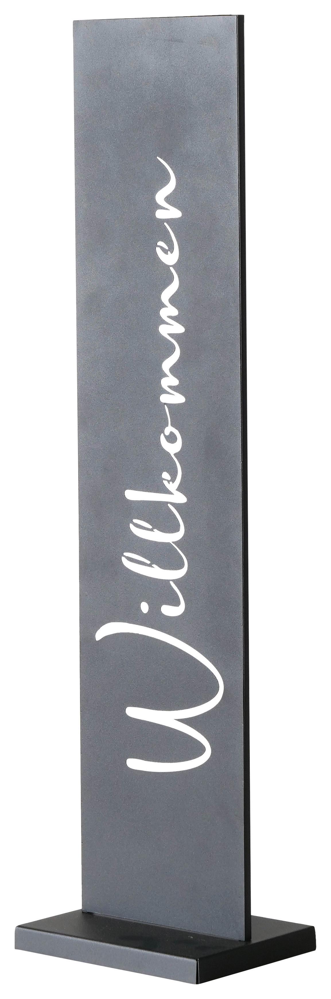 Dekoschild Cartello I in Schwarz - Schwarz, Basics, Metall (20/77/15cm) - Modern Living