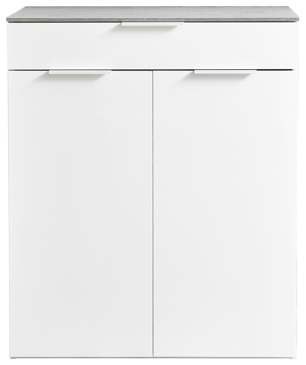 SZAFKA NA BUTY GALAVERNA - biały/szary, Design, materiał drewnopochodny (90/108/35cm) - Carryhome