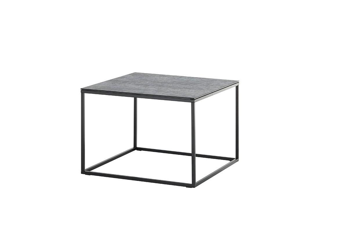 STOLIK KAWOWY FARGO - czarny/szary, Design, metal/szkło (60/60/45cm) - Xora