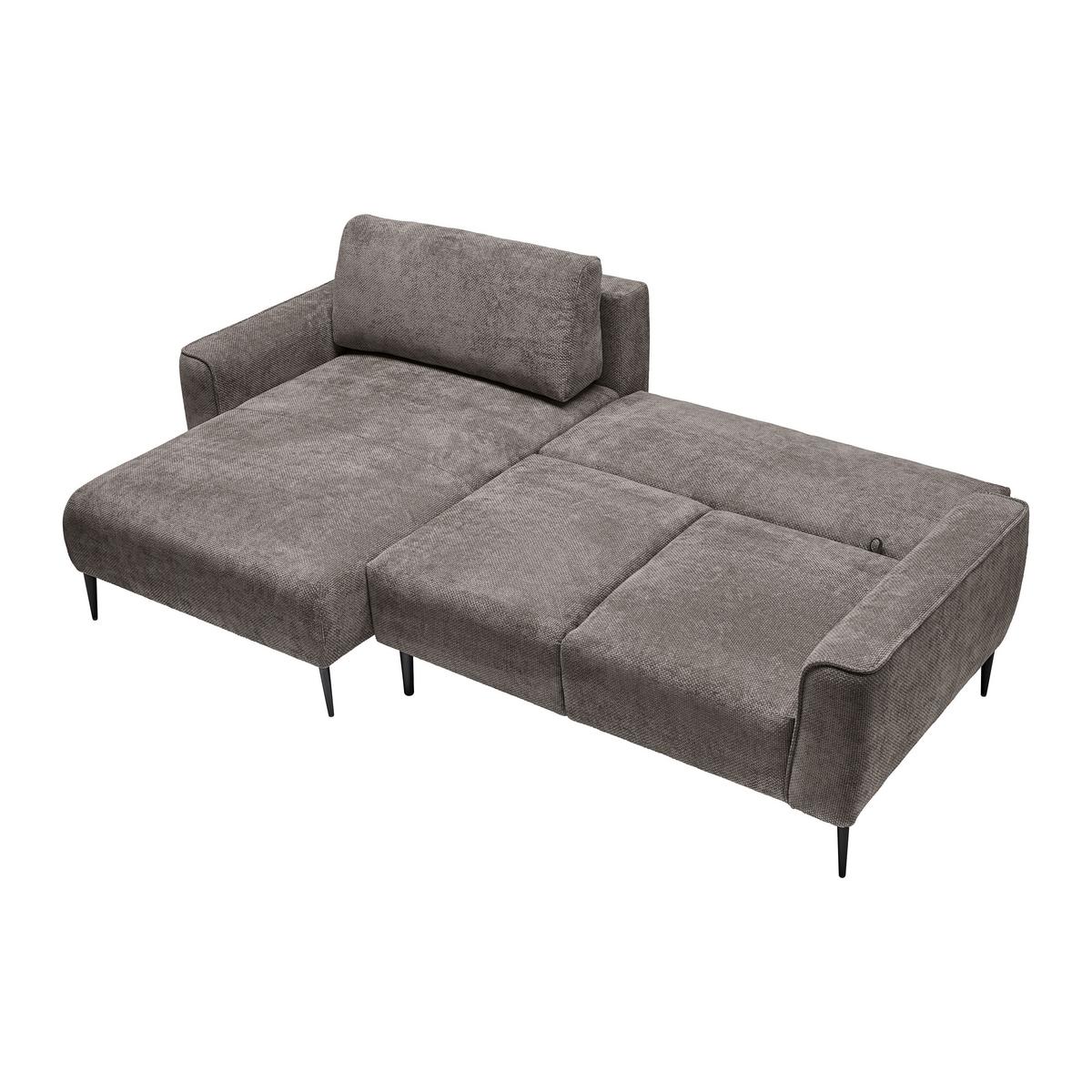 Ecksofa Custom Dunkelgrau - Dunkelgrau/Schwarz, MODERN, Textil/Metall (164/85/255cm) - Mömax