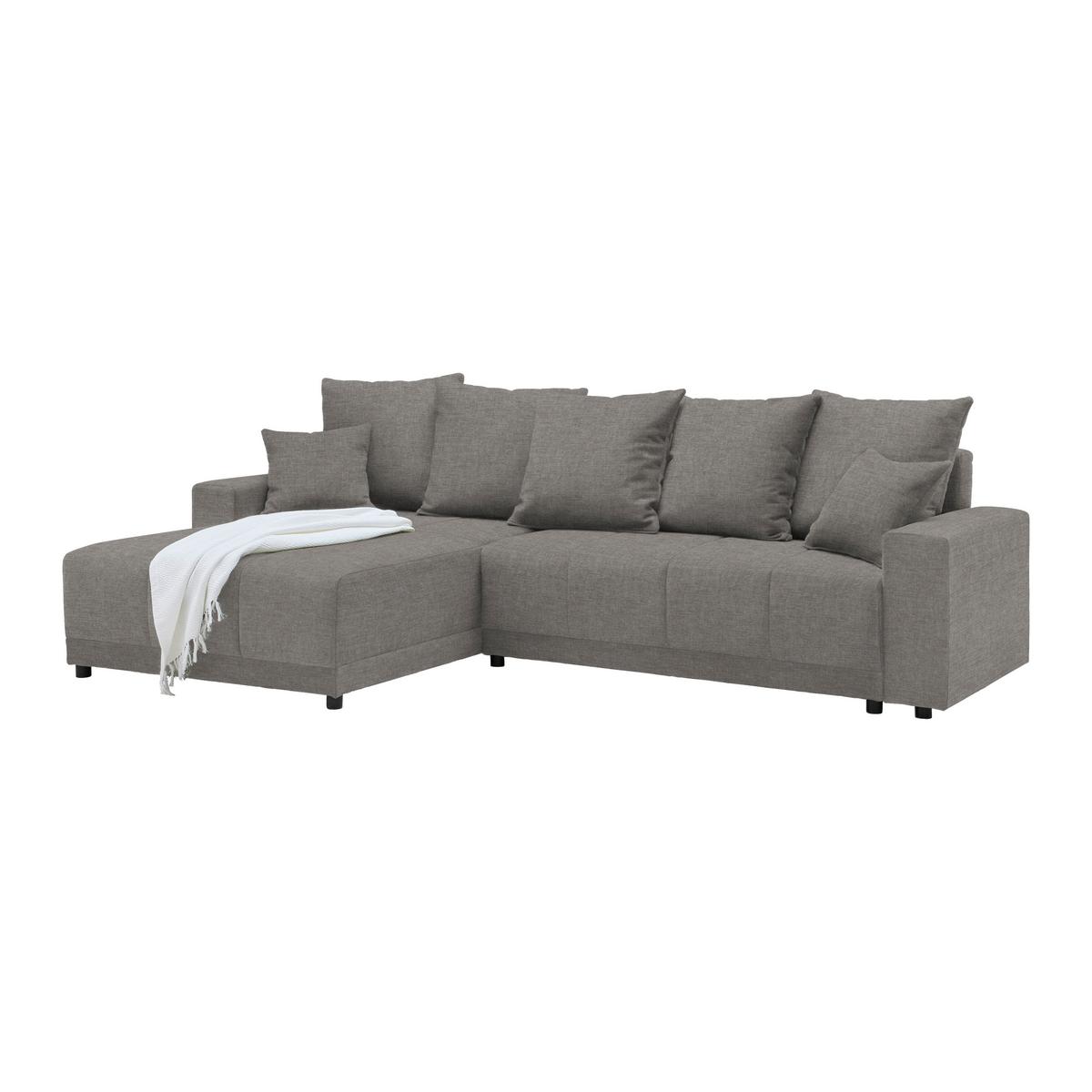 Ecksofa Alatri Dunkelgrau - Dunkelgrau/Schwarz, MODERN, Kunststoff/Textil (289/90/176cm) - Based