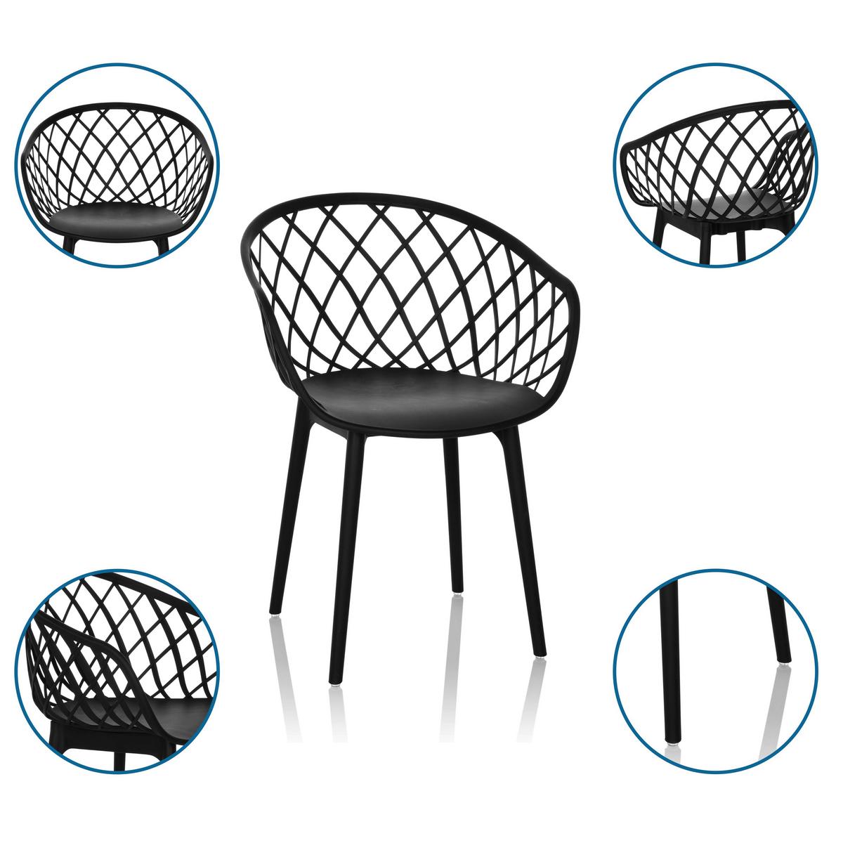 Konferenčni Stol Begio B, Črna - črna, Basics, umetna masa (57/76/53cm) - MID.YOU