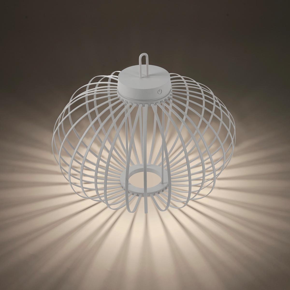 Akku-Tischleuchte Akuba Weiß max. 1,5 Watt - Weiß, Basics, Holz/Kunststoff (46/46/37cm)