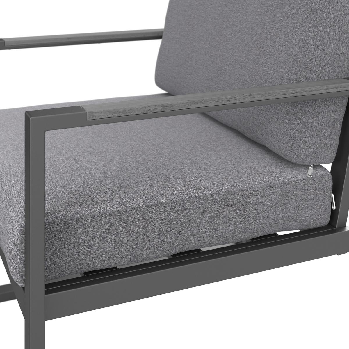 Vrtna Garnitura Rafael 1 - siva/antracit, Moderno, metal/tekstil (128/81/72cm) - Mömax