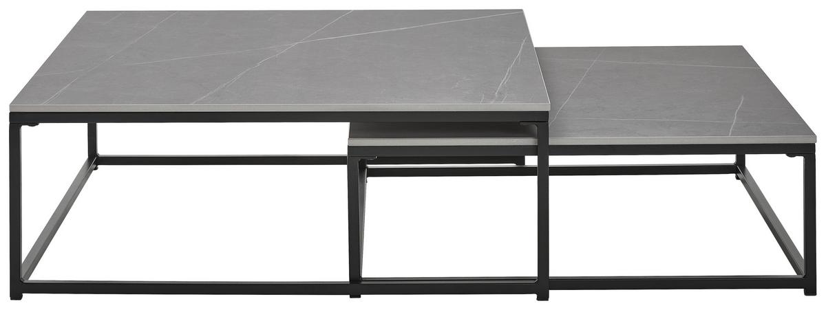 ZESTAW STOLIKÓW KAWOWYCH PACIFIC - czarny/szary, Design, metal/ceramika (75/65/27/22/75/65cm) - Livetastic