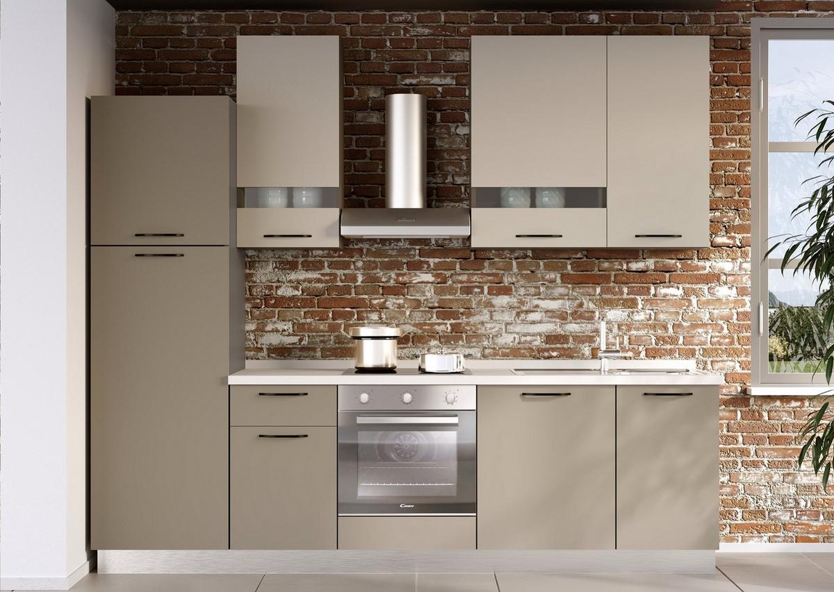 Blok Kuhinja S Aparatima Lory - sivo-smeđa/kašmir, Moderno, drvni materijal/metal (270/240/60cm) - Mömax