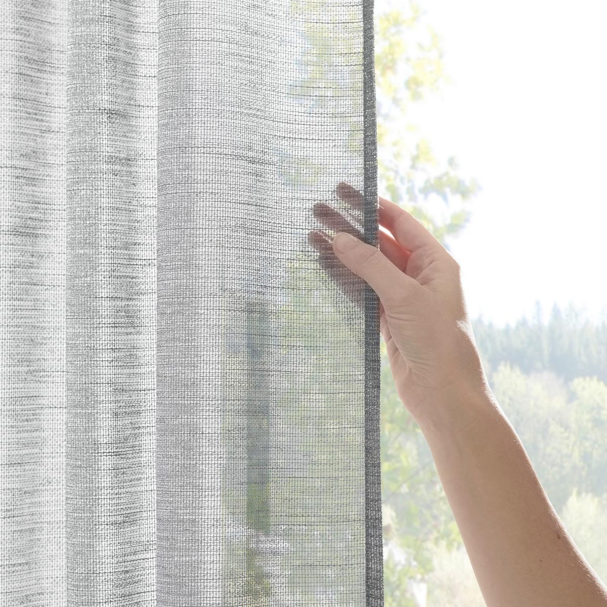 Készfüggöny Eva - szürke, Romantik / Landhaus, textil (140/255cm) - Premium Living