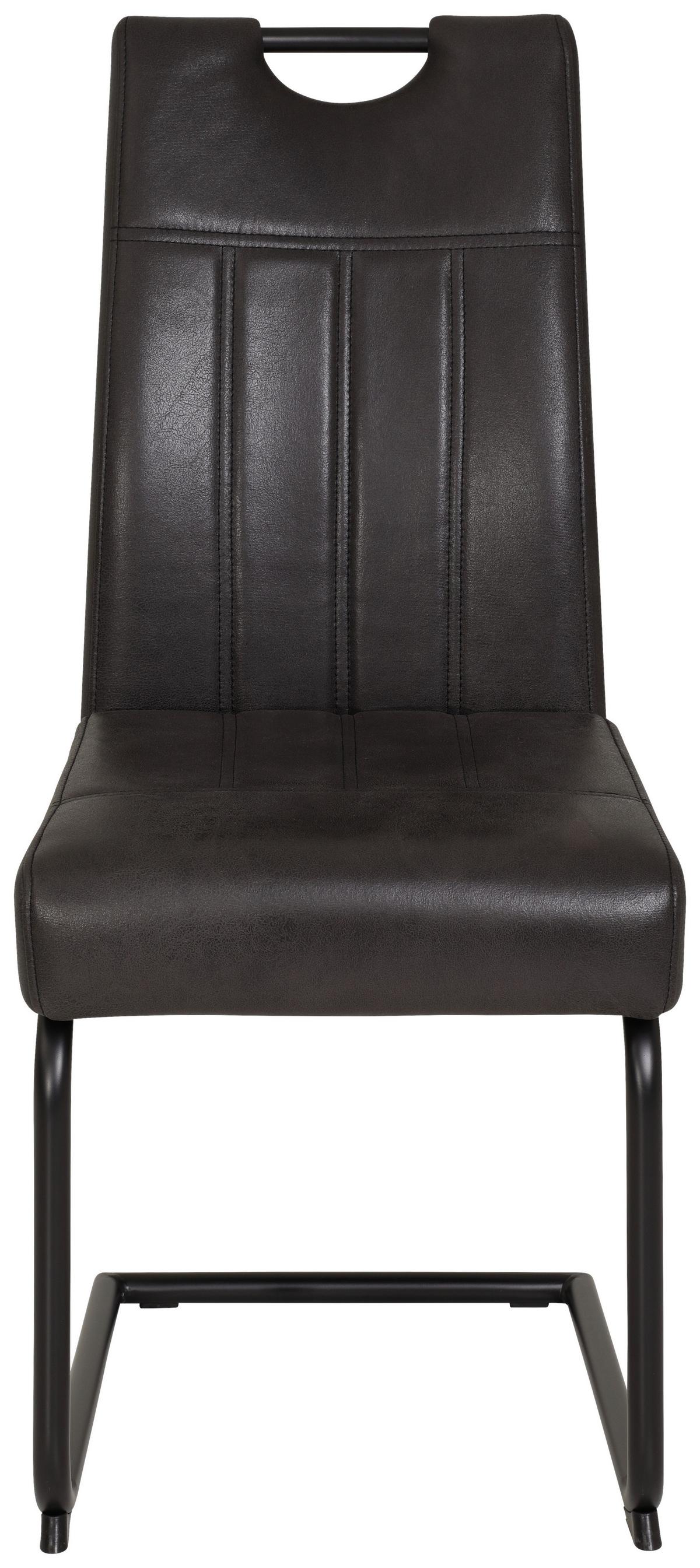 Nihajni Stol Betty, Antracit, Velur - črna/antracit, Konvencionalno, kovina/tekstil (43/99/60cm) - Mömax