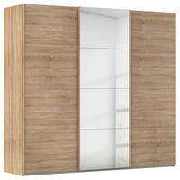 Omara Z Drsnimi Vrati Evelyn, Barva Hrasta - hrast sonoma, Design, umetna masa/steklo (242/223/68cm) - Novel