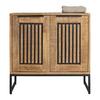 WASCHBECKENUNTERSCHRANK EVEREST -EXKLUSIV- - Schwarz/Naturfarben, Natur, Holz/Metall (60/60/32cm) - Mömax