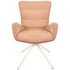 STOEL MET ARMELEUNINGEN STELLA - Beige/Roze, Design, Textiel/Metaal (58/91/65cm) - Mömax