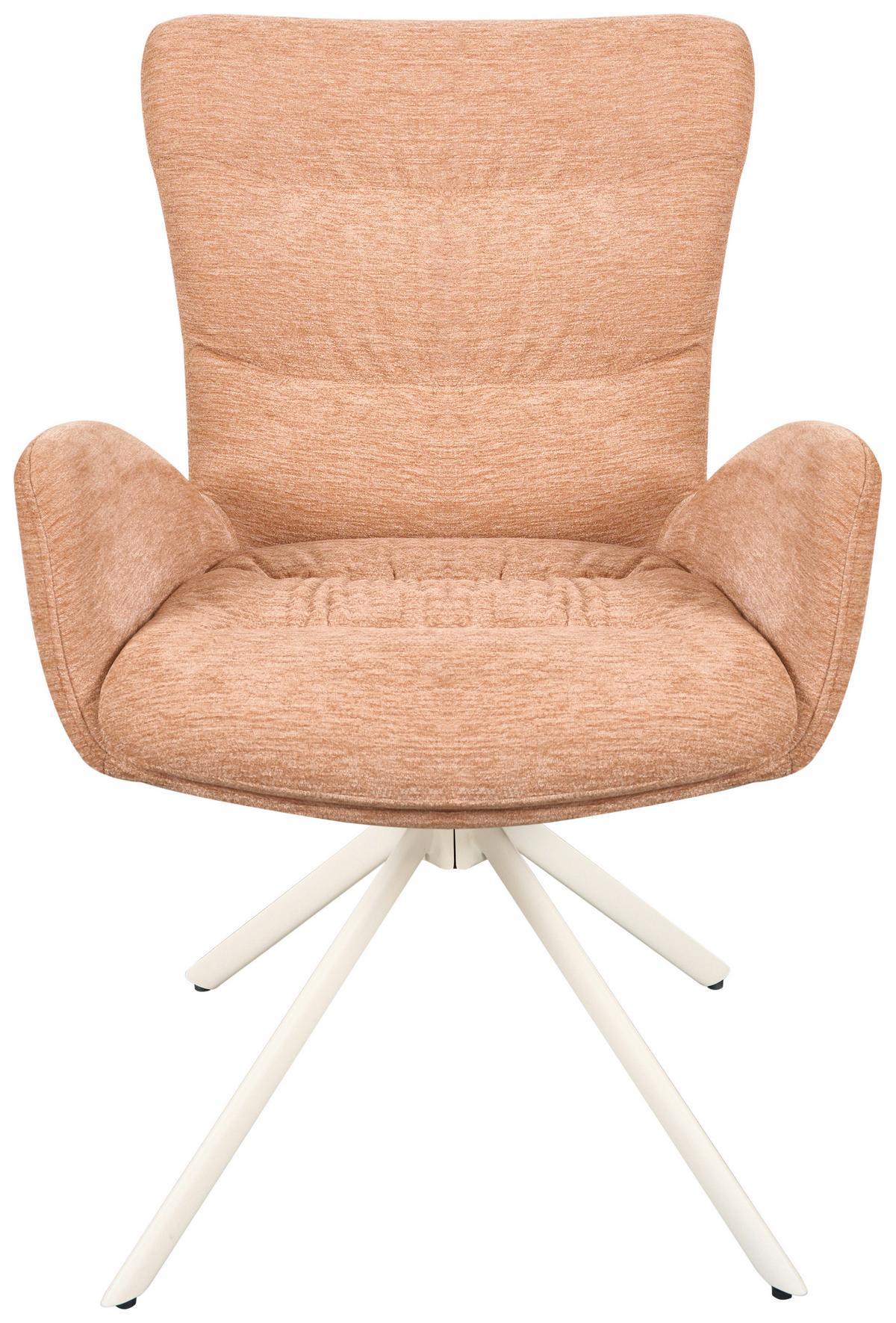 Armlehnstuhl Stella Rosa/beige - Beige/Rosa, Design, Textil/Metall (58/91/66cm) - Mömax