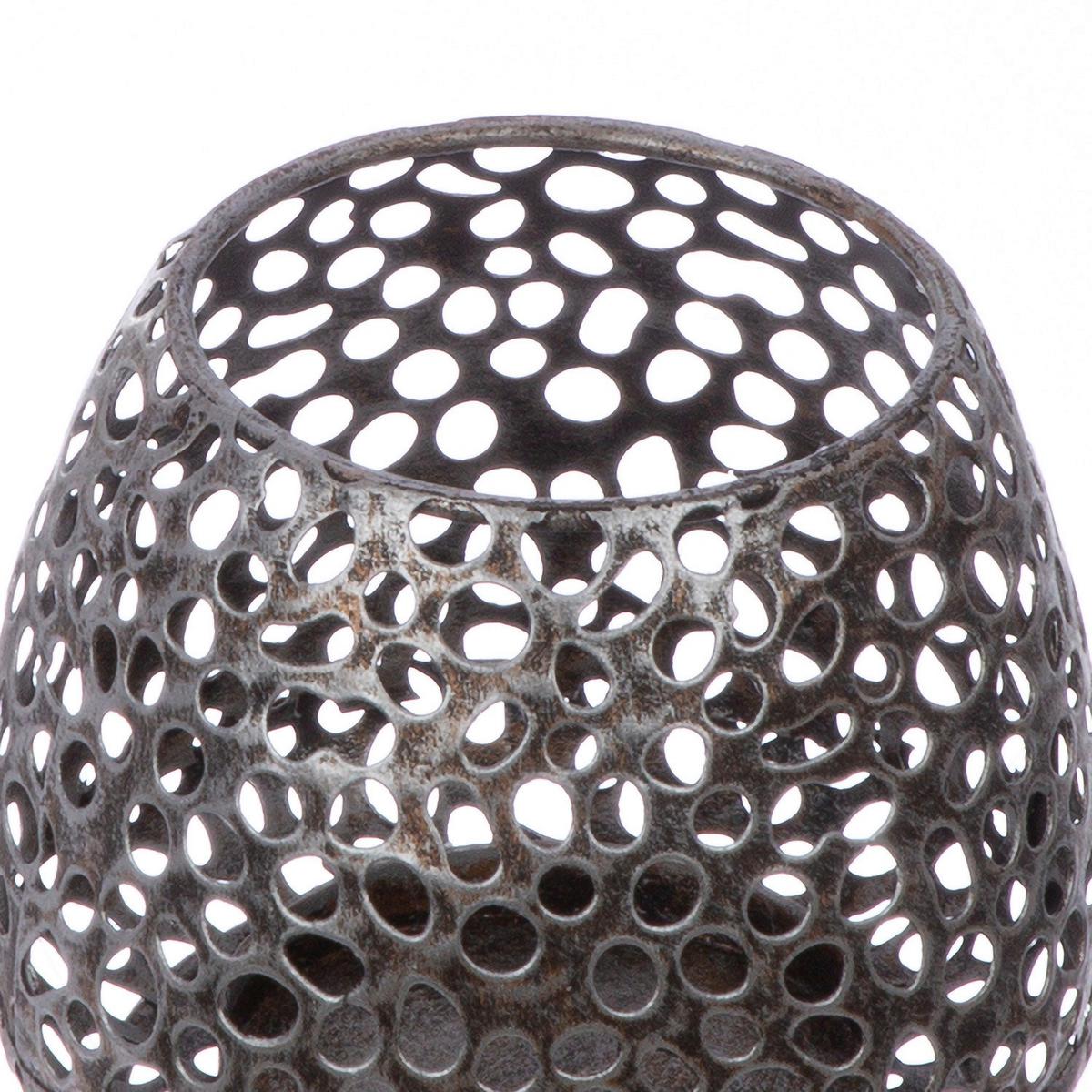 Windlicht Silberfarben - Silberfarben, Basics, Metall (14/12/14cm)