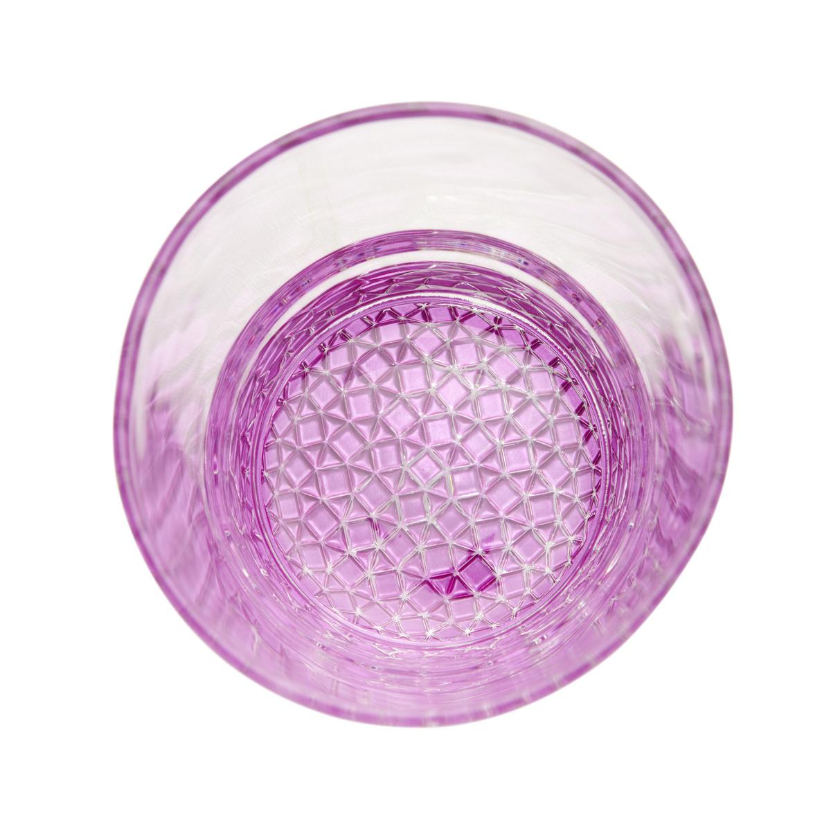 KOMPLET SZKŁA STOŁOWEGO ADORNO - jaskrawy róż, Modern, szkło (400ml) - Bessagi Home