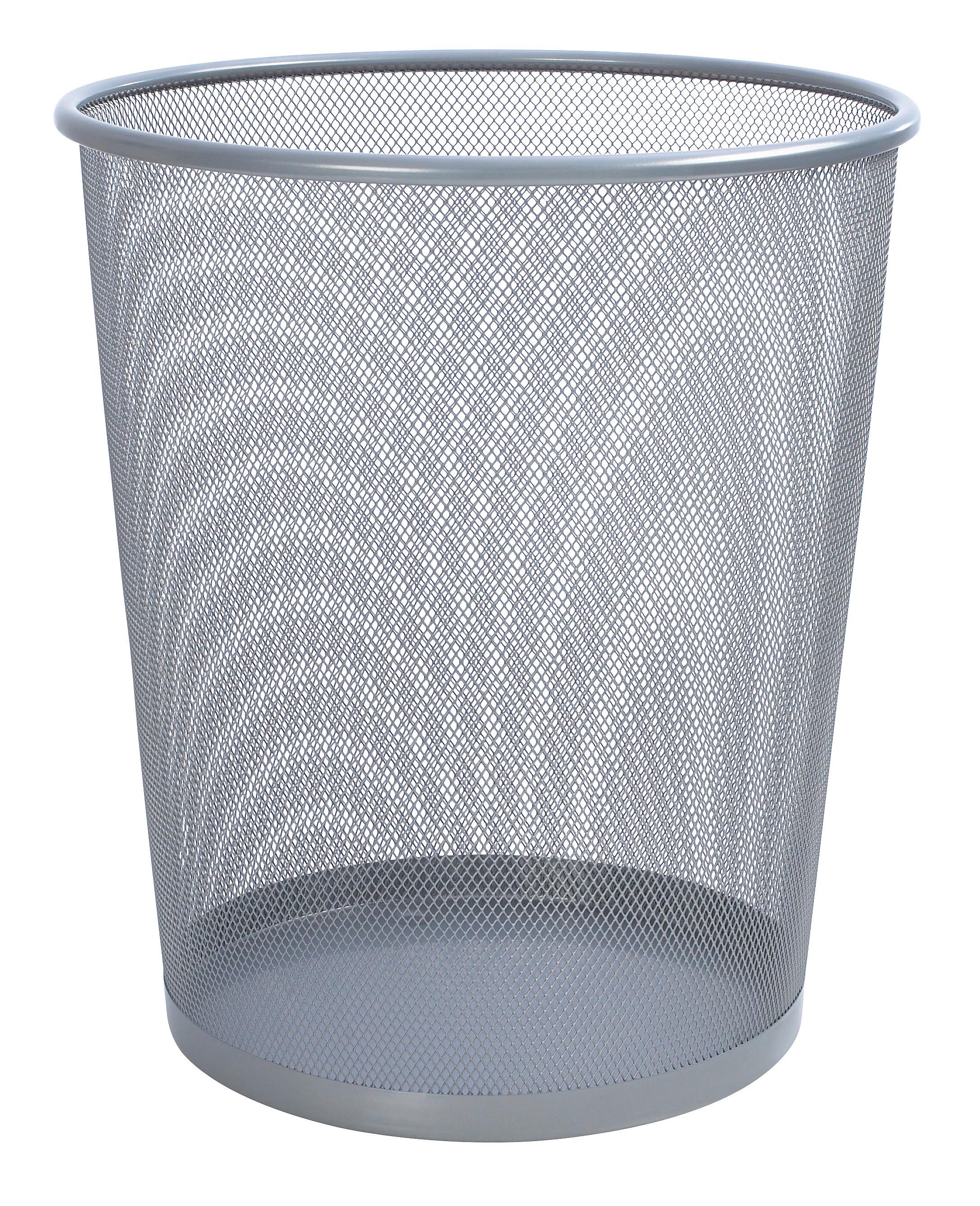 Papierkorb Mesh aus Metall - Silberfarben, Metall (30,5/34,5/29,5cm) - Xenos