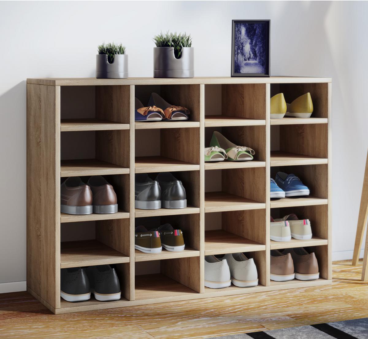 Schuhschrank Hinsol L Eichefarben ca. 92x67x33 cm - Eichefarben, KONVENTIONELL, Holzwerkstoff (92/67/33cm) - MID.YOU