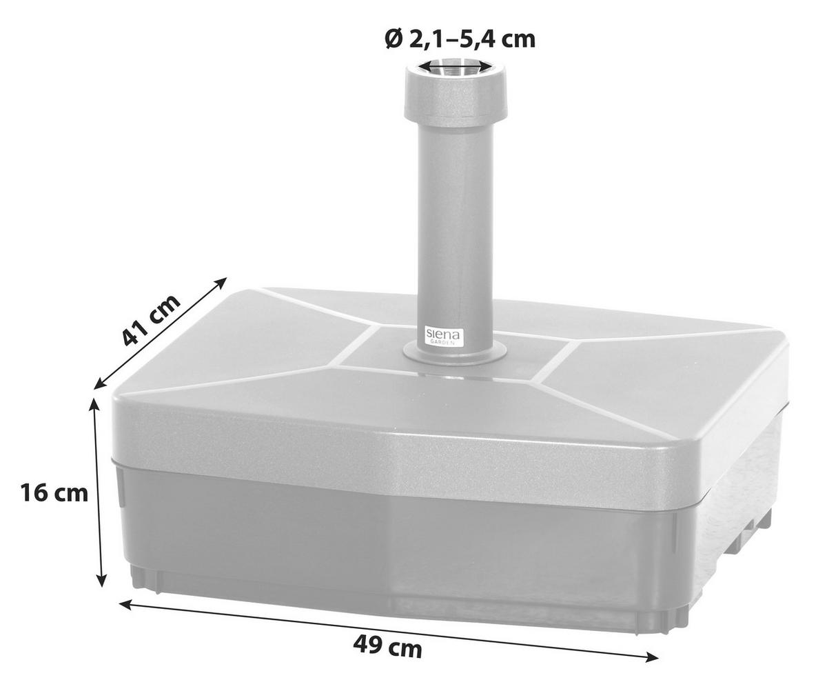 Schirmständer Kunststoff für BHT: 49x16x41 cm - Anthrazit/Weiß, KONVENTIONELL, Kunststoff (49/16/41cm) - Siena Garden