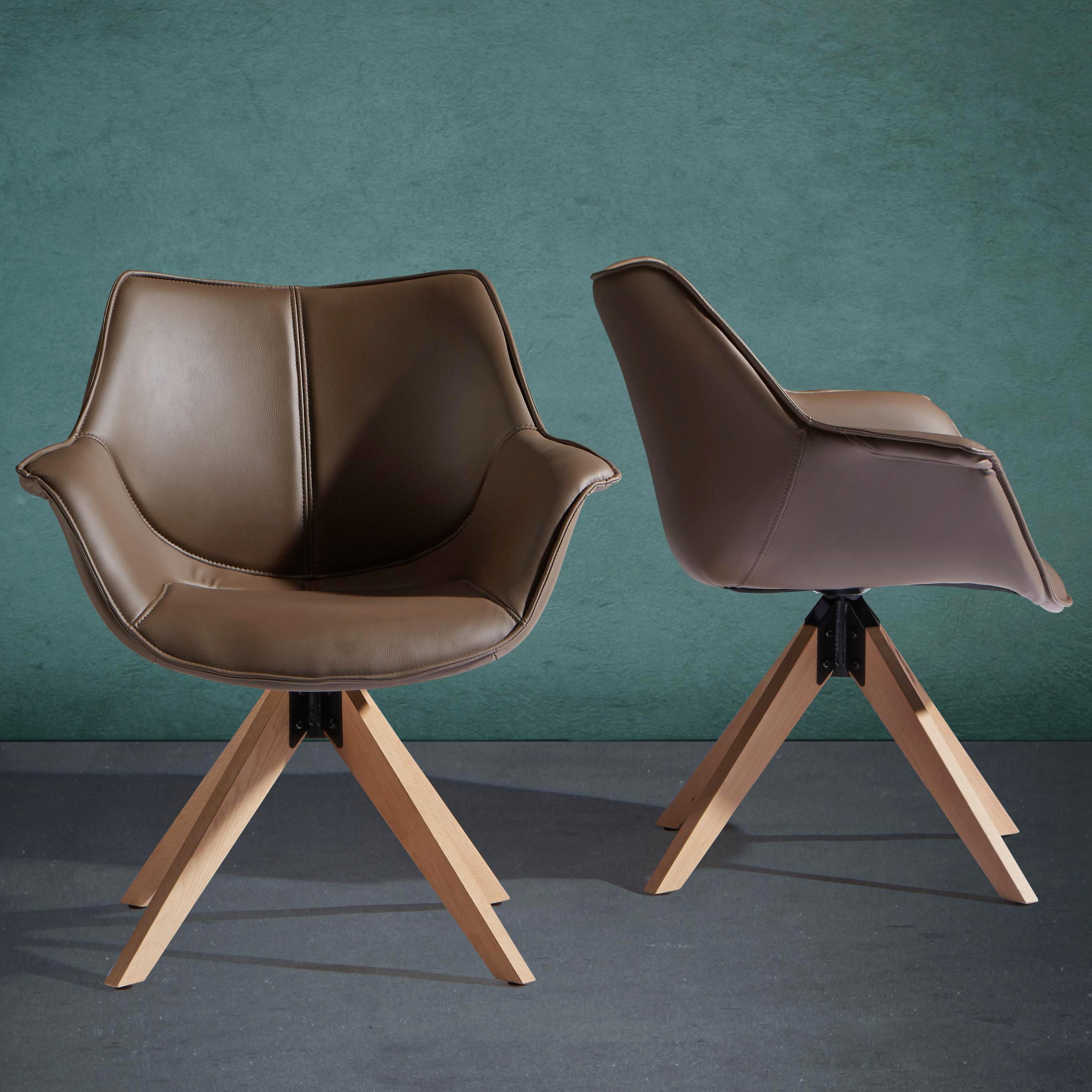 Stuhl Hella - Braun, MODERN, Holz/Textil (71/80/63cm) - Bessagi Home