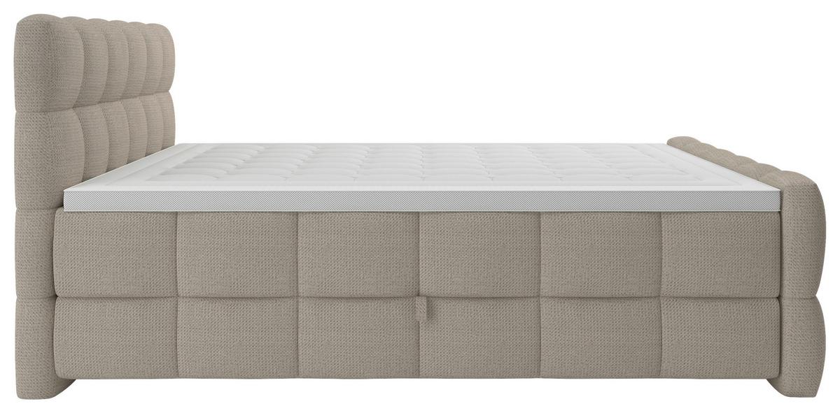 Boxspring Krevet Brisbane - bež/crna, Trend, drvni materijal/drvo (120/220cm) - Premium Living