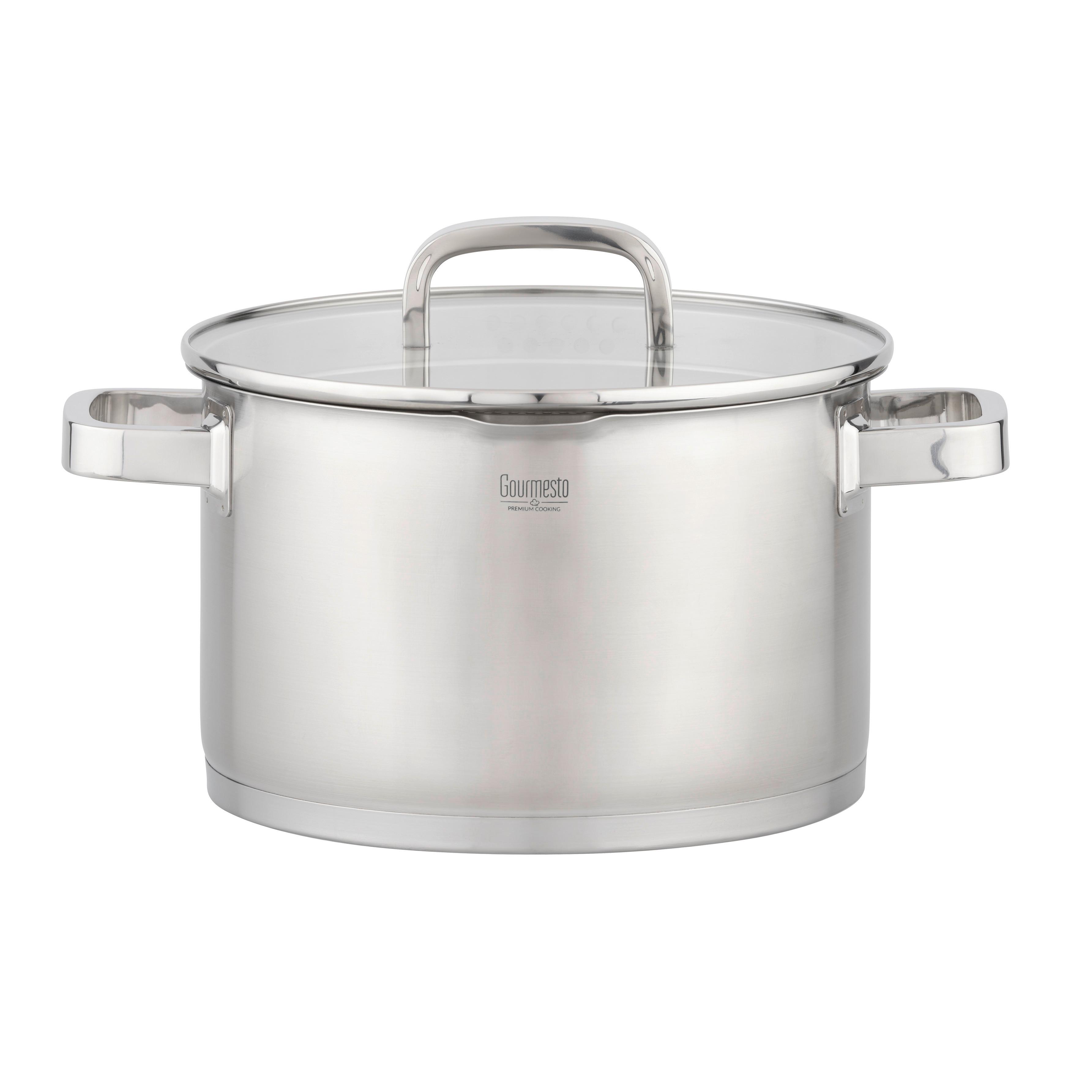 GRYTA SILVER LINE - klar/stålfärgad, Klassisk, metall/glas (24/15cm) - Gourmesto