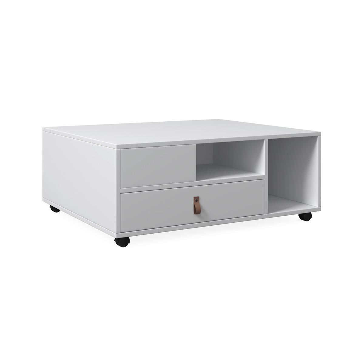 Couchtisch Mick Weiß MDF - Braun/Weiß, MODERN, Holzwerkstoff/Kunststoff (74/88/35cm) - Bessagi Home
