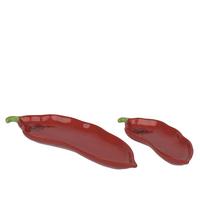 Platou de servire 2 buc./set Pepper - roșu, Basics, ceramică (25,5/8,8/2cm)