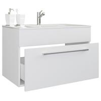 Kombiniran Umivalnik Badinos, Bela - srebrne barve/bela, Moderno, kovina/leseni material (60cm) - MID.YOU