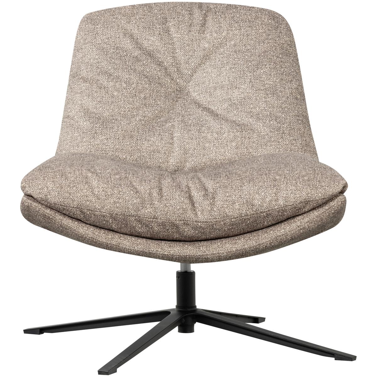 SESSEL Arve Naturfarben B: 82cm - Schwarz/Naturfarben, Design, Textil/Metall (82/86/87cm) - Livetastic