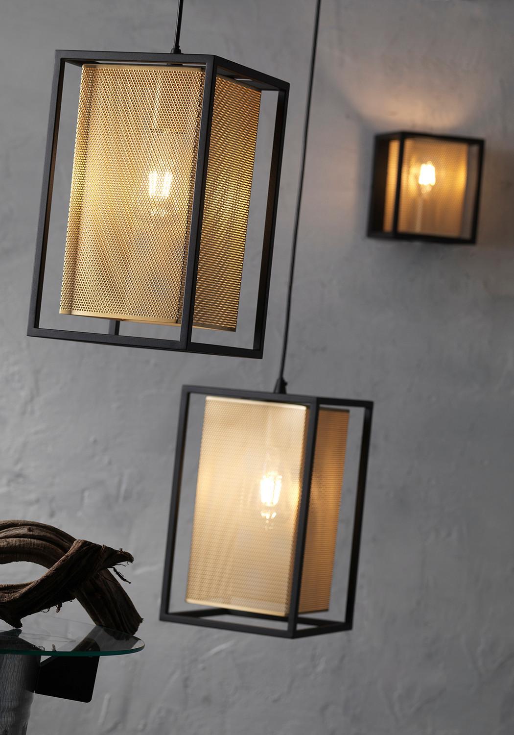Wandleuchte Malik Schwarz/Gold max. 22 Watt - Goldfarben/Schwarz, Design, Metall (15/16/18cm)