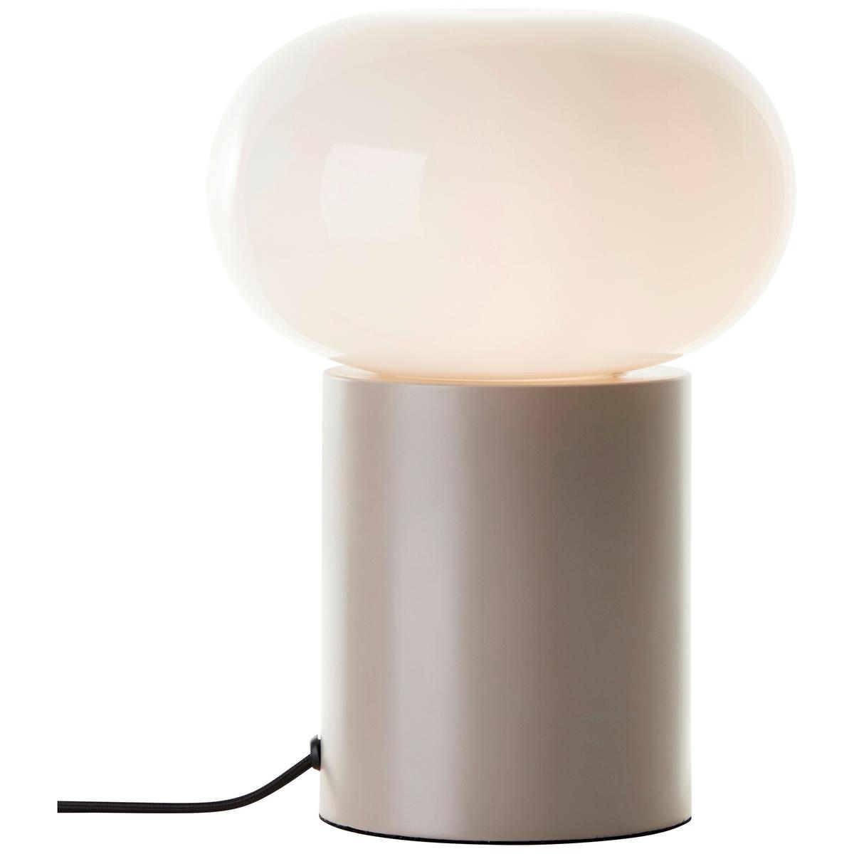 Tischleuchte Daeny Taupe max. 25 Watt - Taupe/Weiß, Design, Glas/Metall (20/27cm) - Brilliant