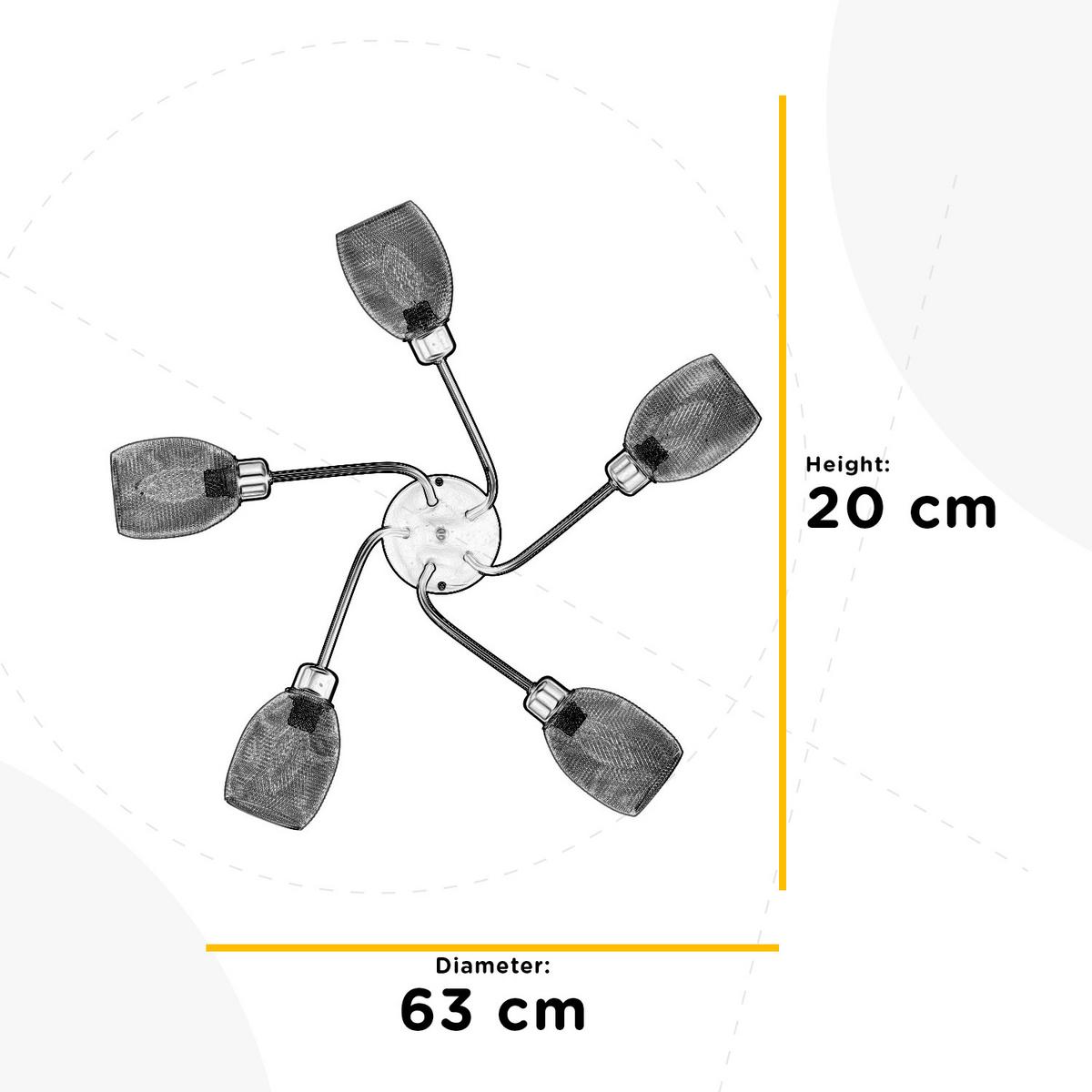 Deckenleuchte Spirit Schwarz/Gold max. 6 Watt - Goldfarben/Schwarz, KONVENTIONELL, Metall (63/20cm)