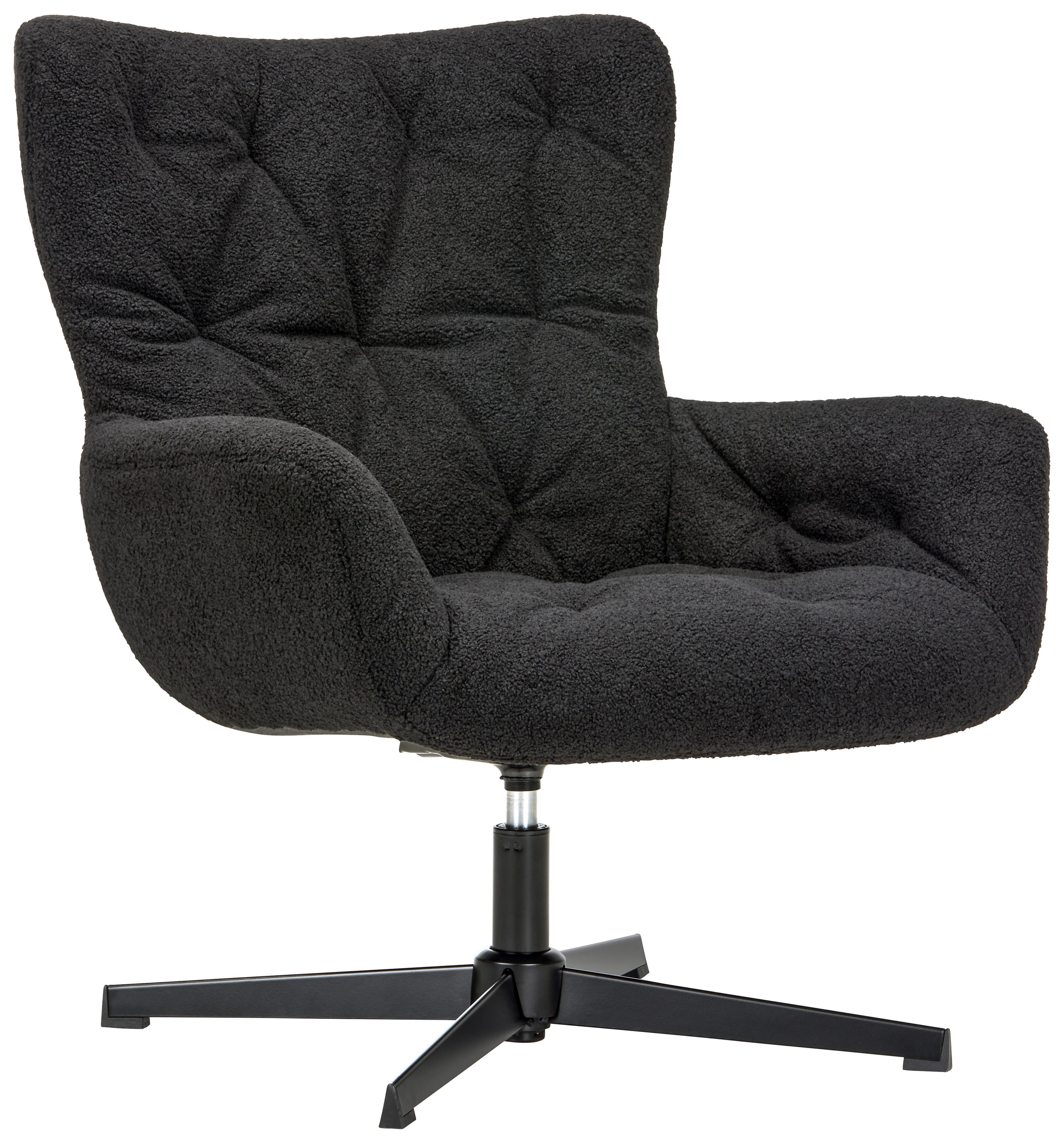 Drehstuhl in Schwarz - Schwarz, Modern, Holz/Textil (85/89/77cm) - Premium Living