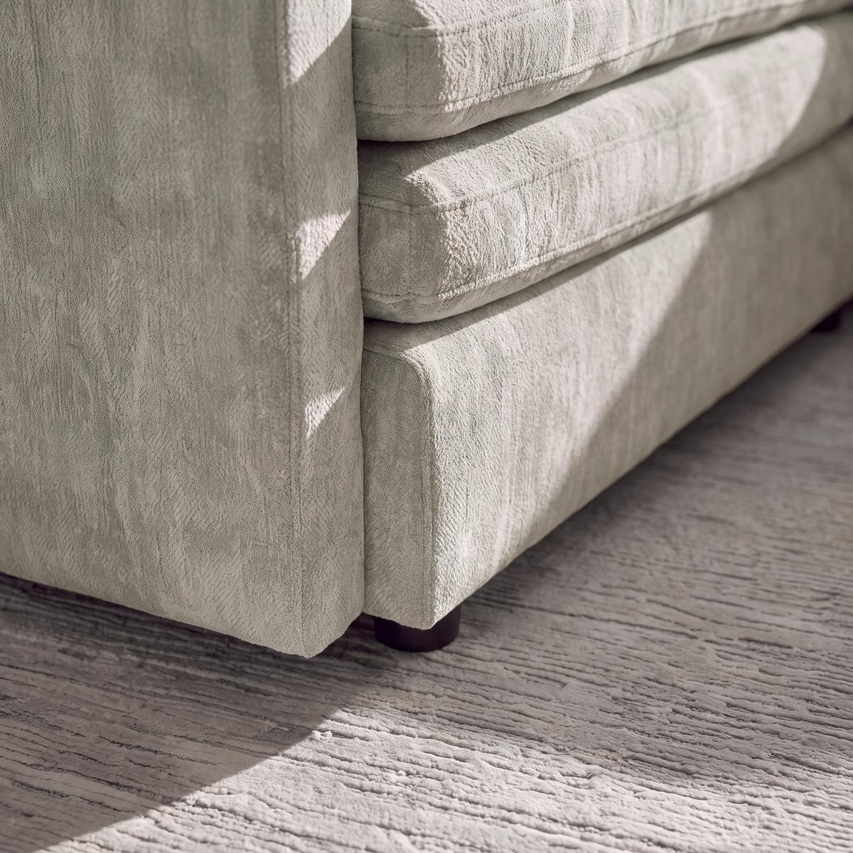 Wohnlandschaft Alessia Chenille Grau - Schwarz/Grau, MODERN, Holz/Kunststoff (188/137cm) - Bessagi Home