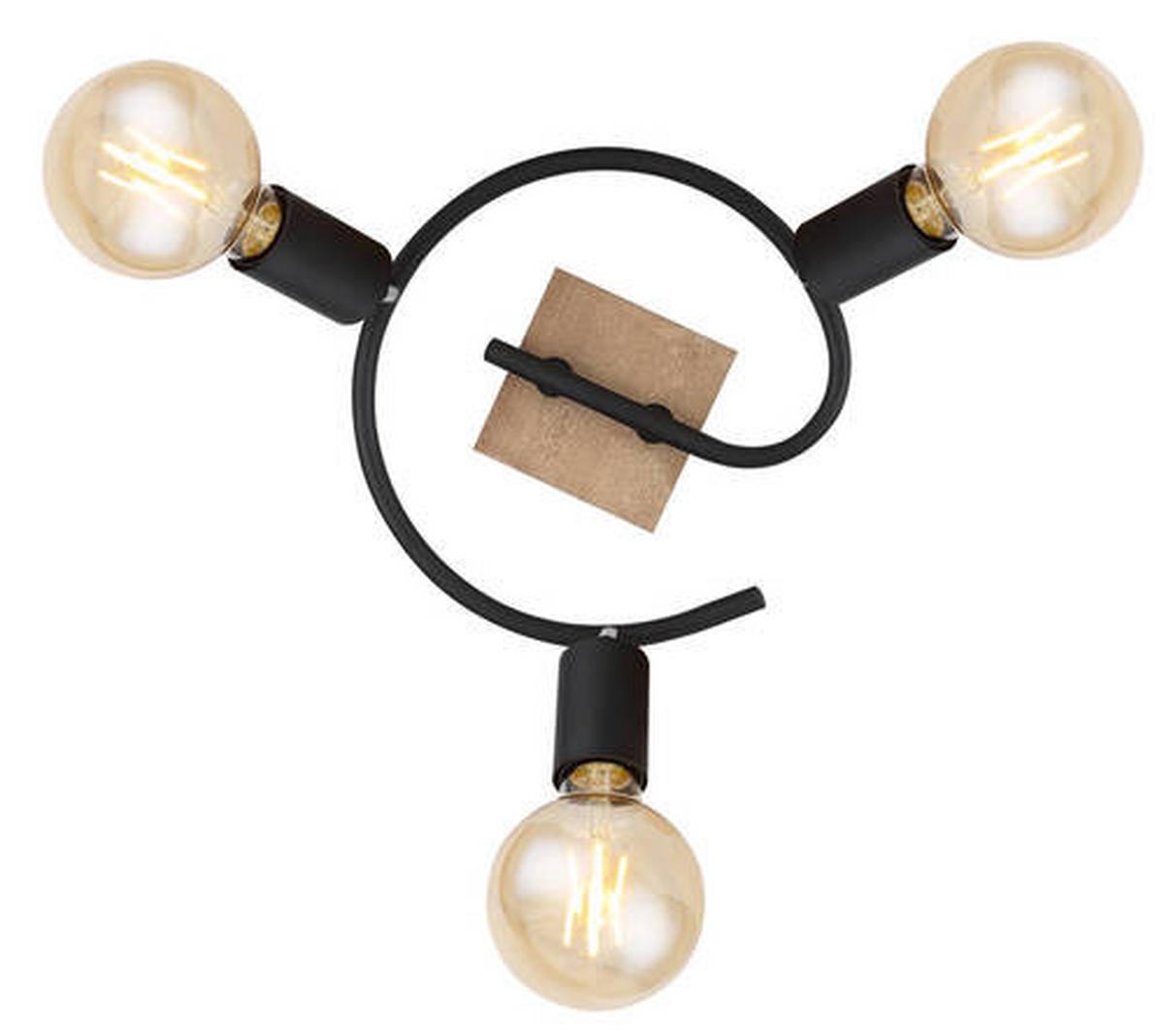Reflektor Martha - črna/rjava, Basics, kovina/les (25/14cm) - Globo