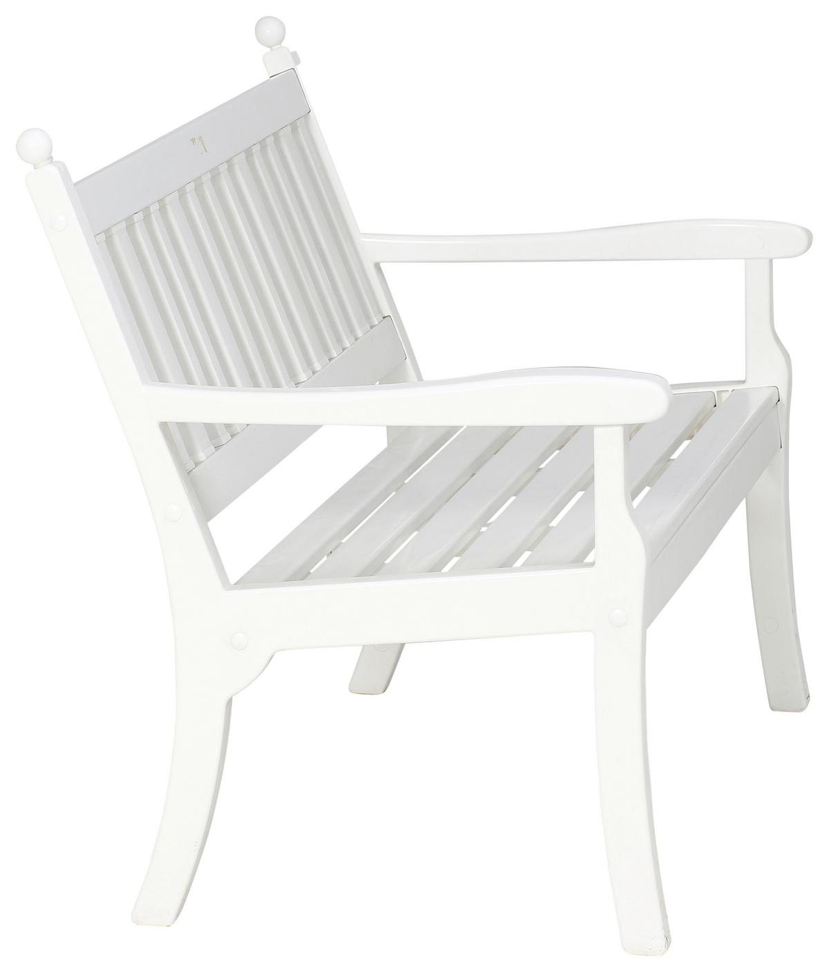 Gartenbank Weiß - Weiß, MODERN, Kunststoff (160/88/69cm) - Gardenson