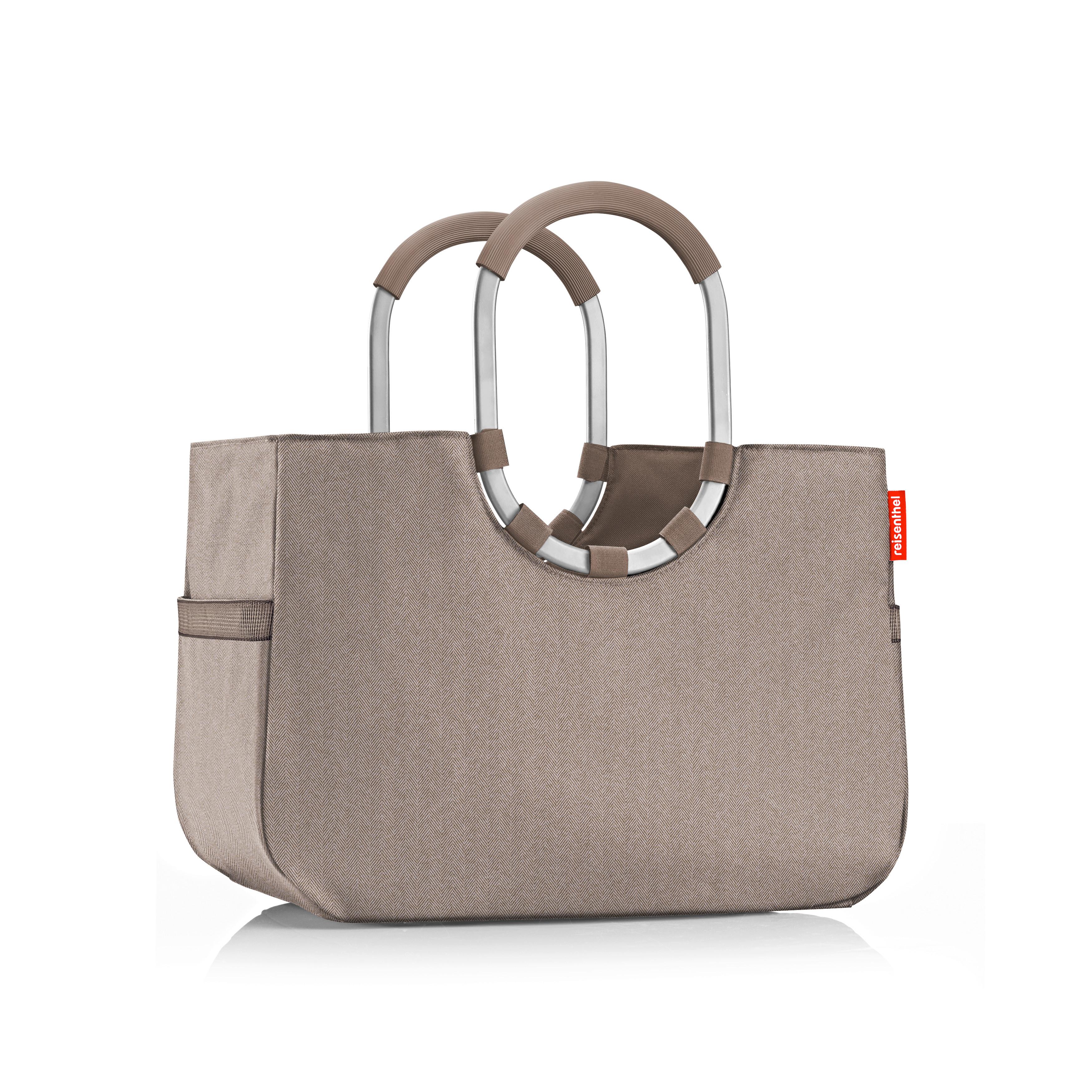 TORBA NA ZAKUPY LOOPSHOPPER L HERRINGBONE MOKK - mokka, Basics, tkanina (46/34.5/25cm) - Reisenthel