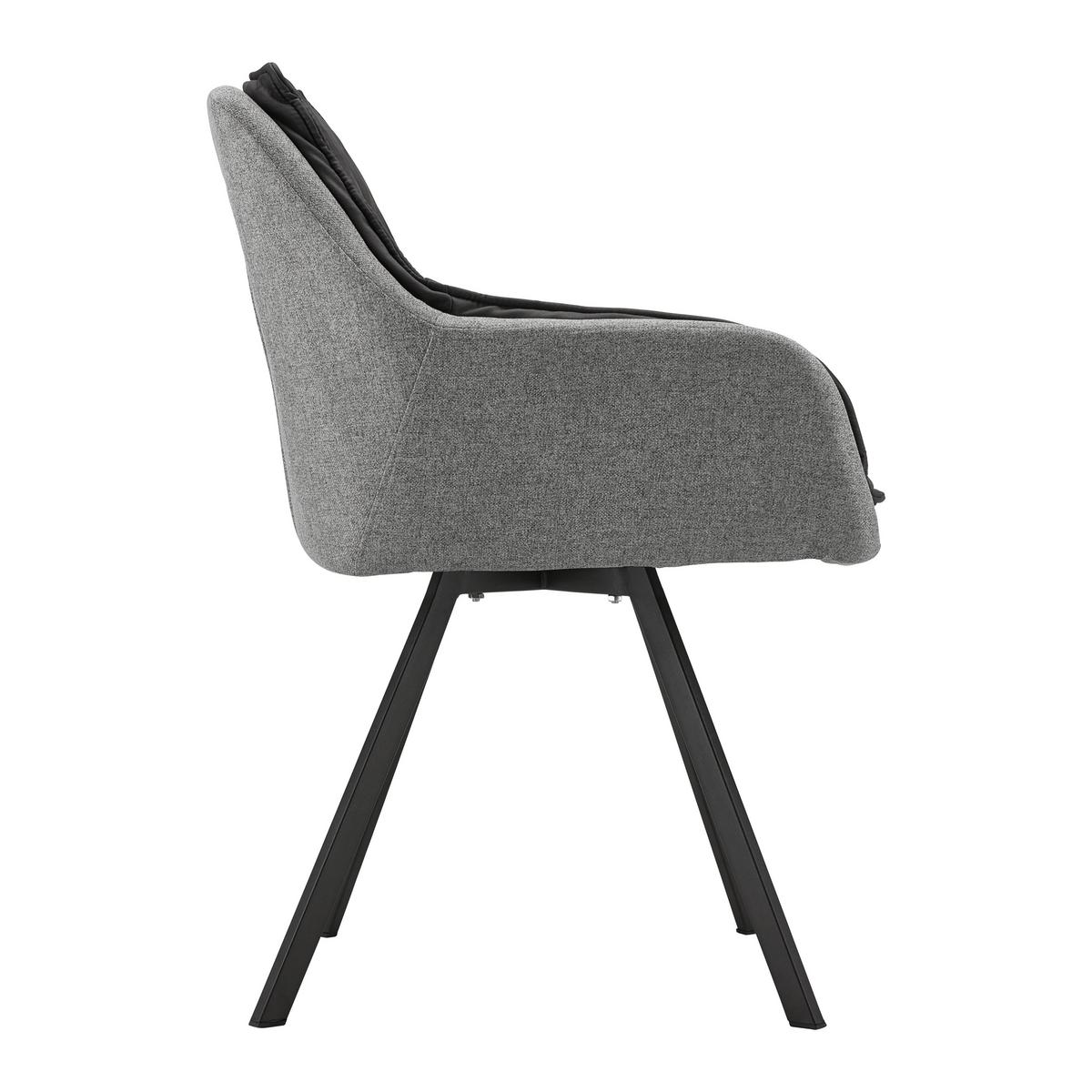 Naslanjač Billy, Siva - temno siva/siva, Moderno, kovina/tekstil (62/85/62cm) - Bessagi Home