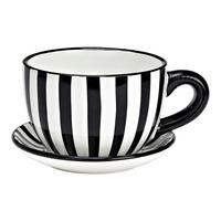DONICZKA NA KWIATY 10042344 - czarny/biały, Basics, ceramika (20/12/15cm)
