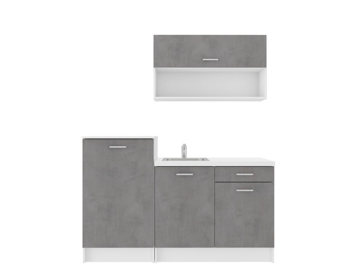 Kuhinjski Blok Brez Aparatov Smart, Siva, Bela, 160cm - siva/bela, Design, umetna masa/leseni material (160cm) - P & B