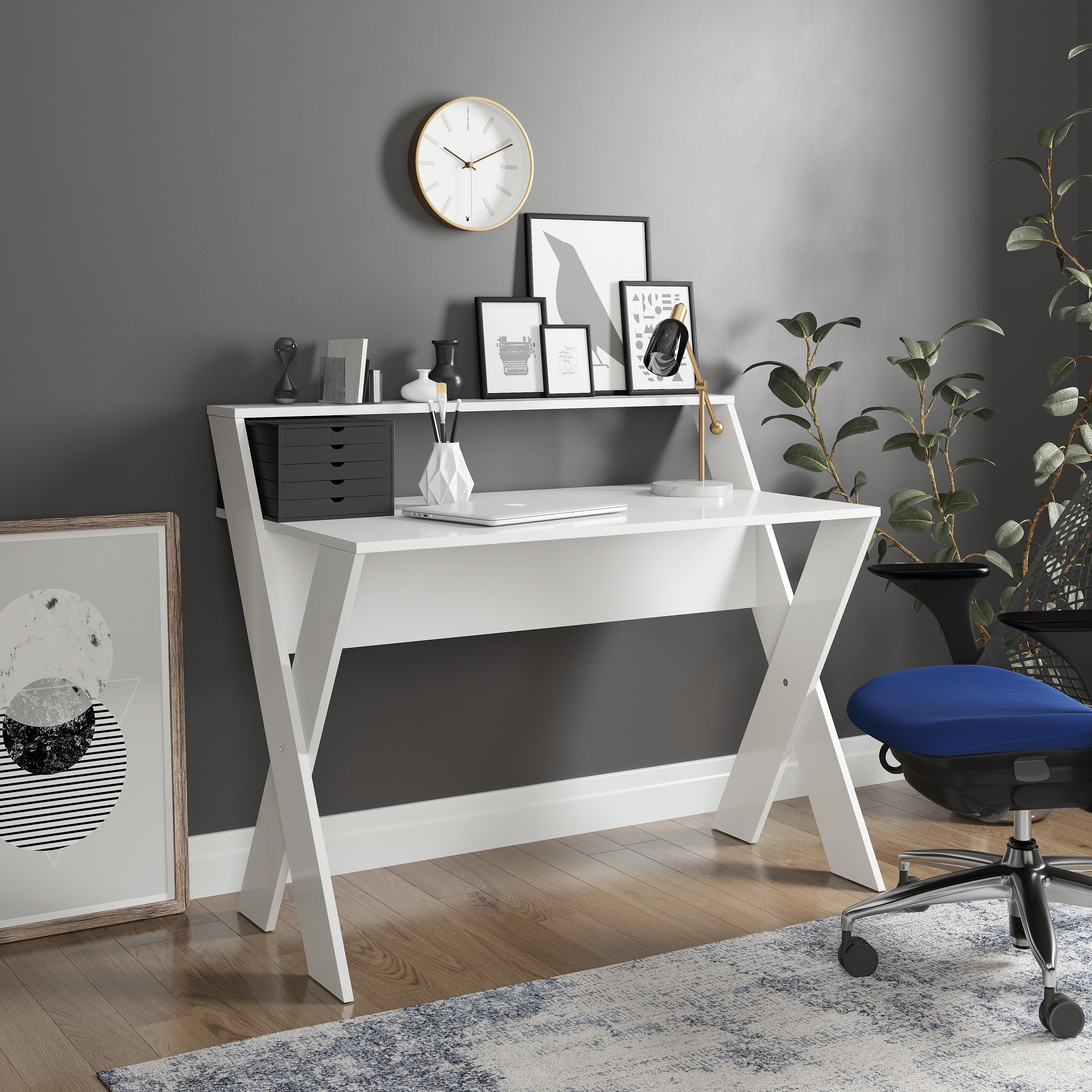 Schreibtisch "Montreal", weiß - Weiß, MODERN, Holzwerkstoff (115/95/65cm) - MID.YOU