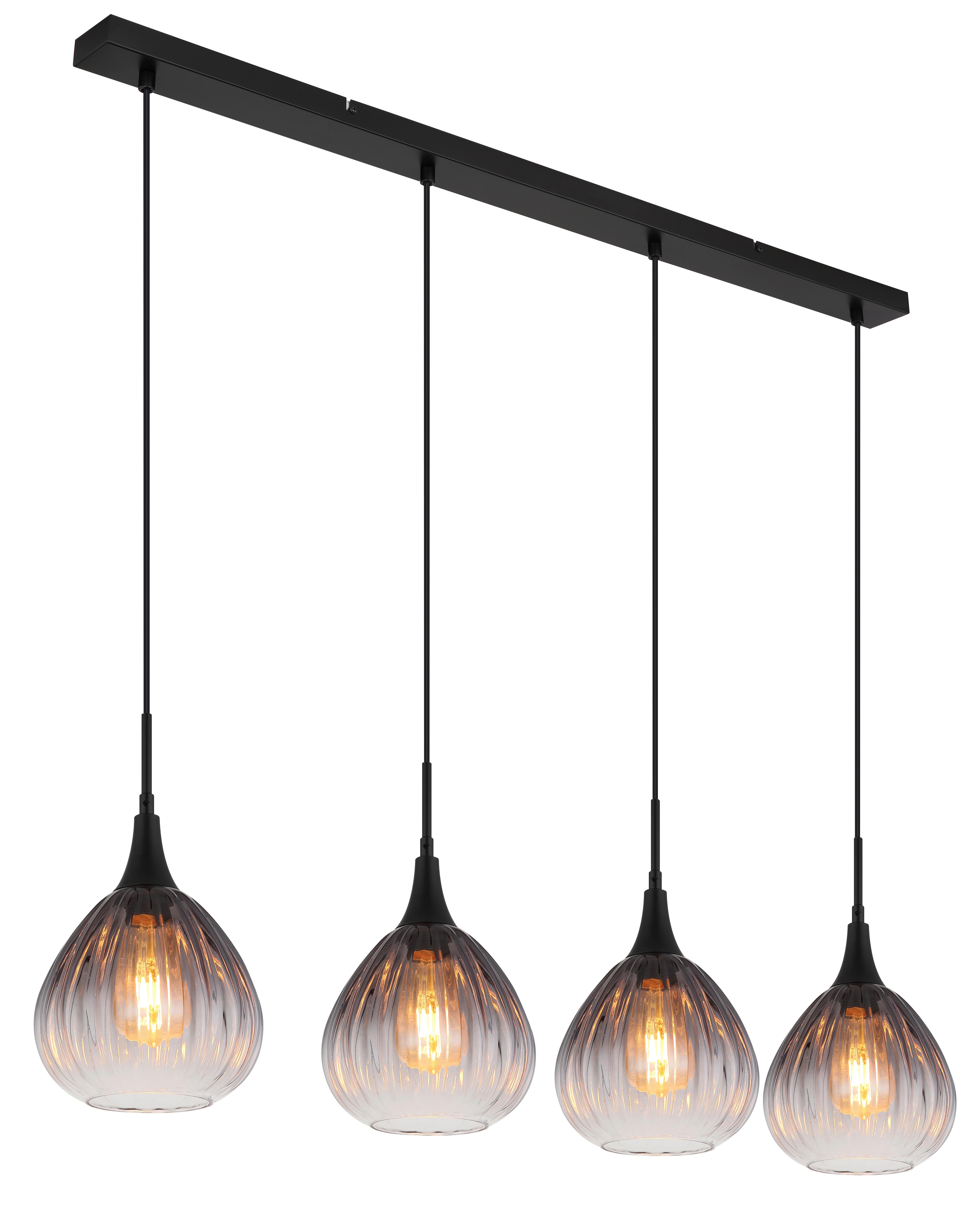 Hängeleuchte Olsen Klar max. 40 Watt - Klar, Design, Glas/Metall (110/20/120cm) - Globo