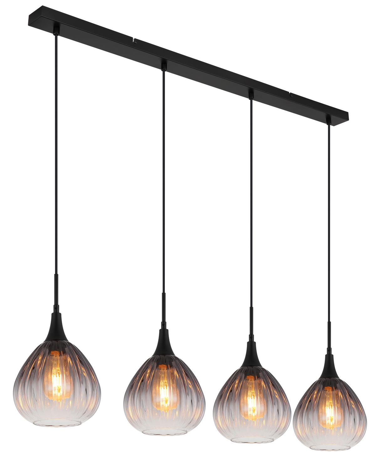 Hängeleuchte Olsen Klar max. 40 Watt - Klar, Design, Glas/Metall (110/20/120cm) - Globo