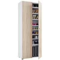 SCHUHSCHRANK VANDOL I 9 DT - Weiss/Schwarz, Design, Holzwerkstoff/Kunststoff (71/180/39cm) - MID.YOU