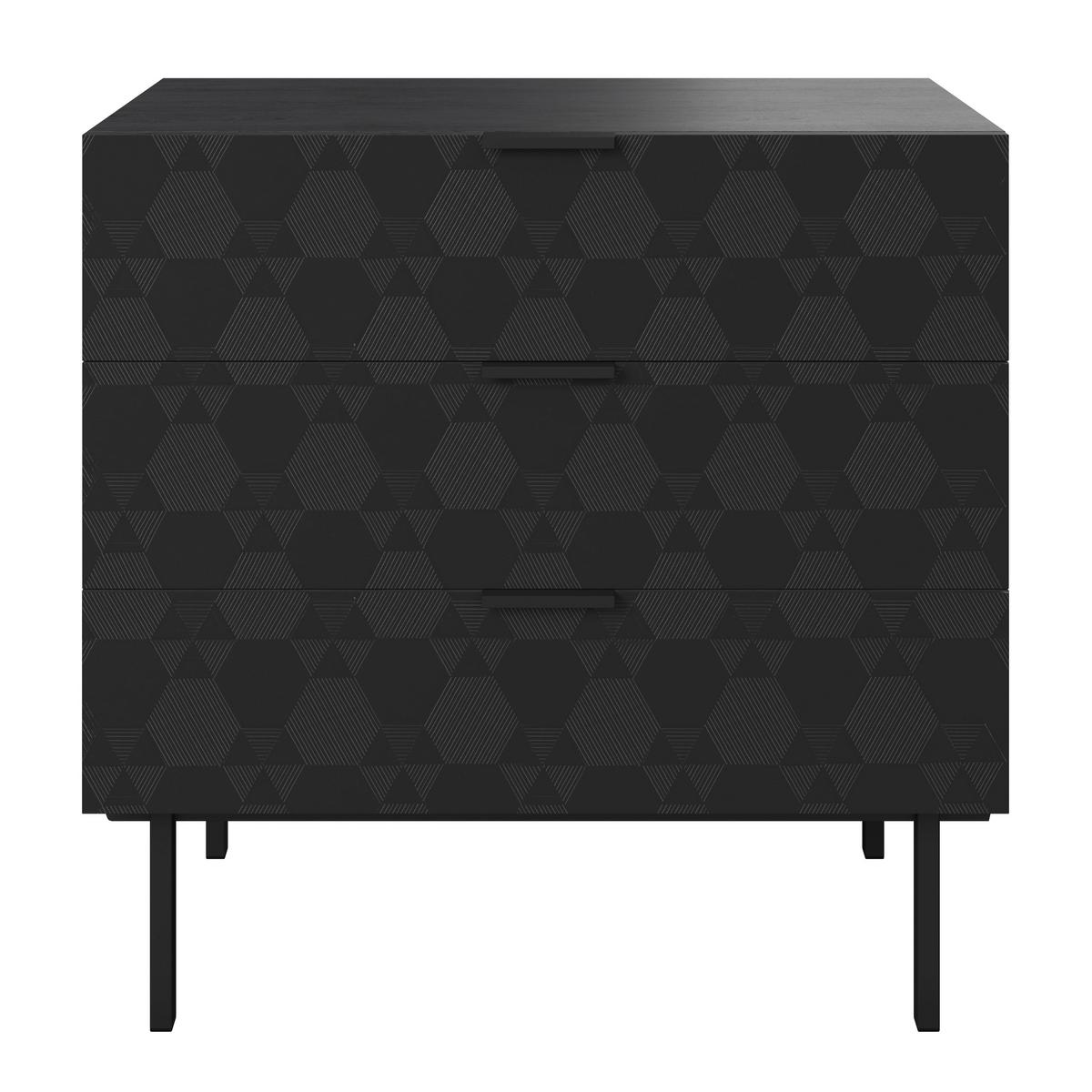Kommode Roma ca. 85x80 cm MDF Schwarz - Schwarz, MODERN, Holz/Metall (85/80/40cm) - Bessagi Home