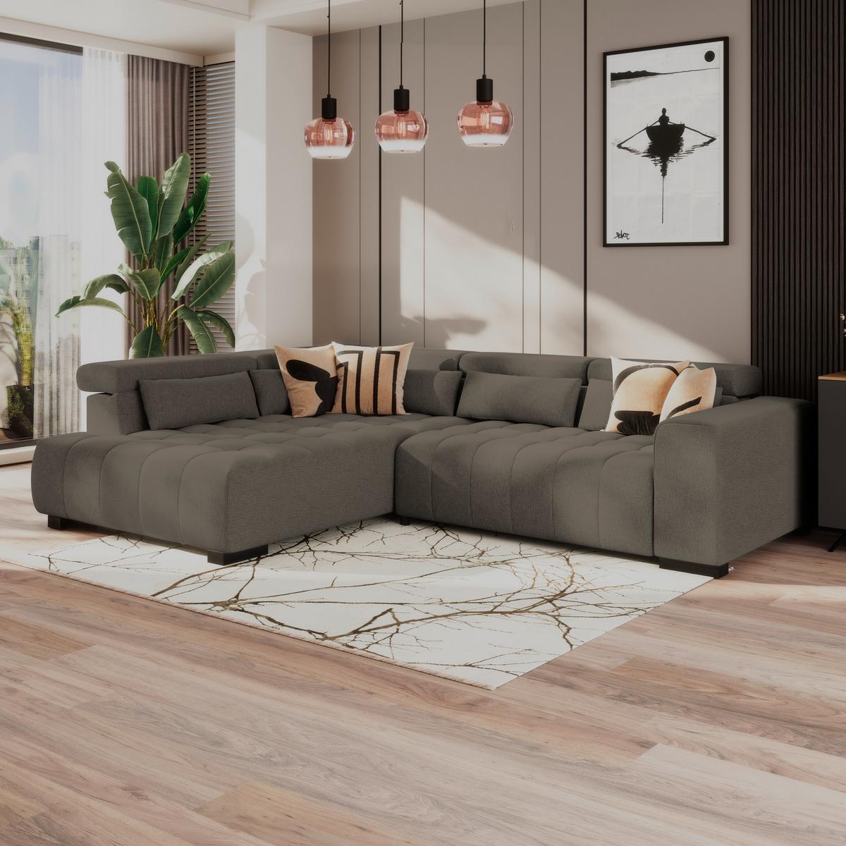 Coltar MATERA - maro închis, Trend, textil (226/311cm)