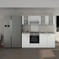 Kuhinjski Blok Brez Aparatov Wito, Bela - barve nerjavečega jekla/bela, Konvencionalno, umetna masa/leseni material (210cm) - FlexWell